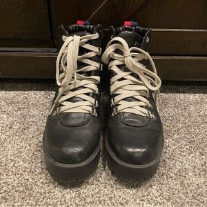 Steve Madden Womens Black Leather Lace-Up BAM boots - Size 5.5